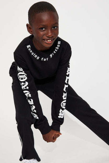 Mini Longing For Freedom Fleece Sweatshirt - Black