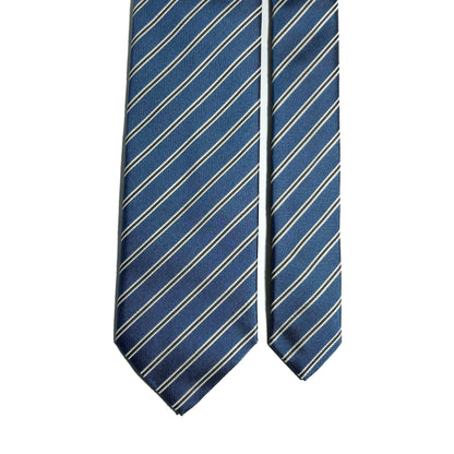 Light Blue Striped Silk Repp Tie-2