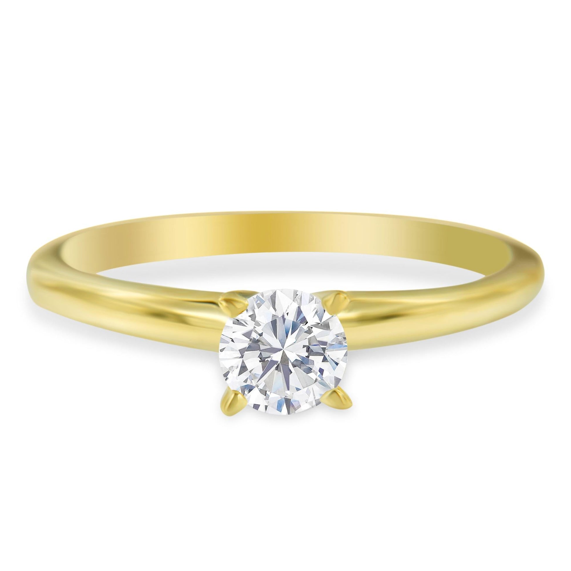 GIA Certified 14k Gold 1/2 Cttw Diamond Solitaire Engagement Ring (H Color, SI1 Clarity)-0