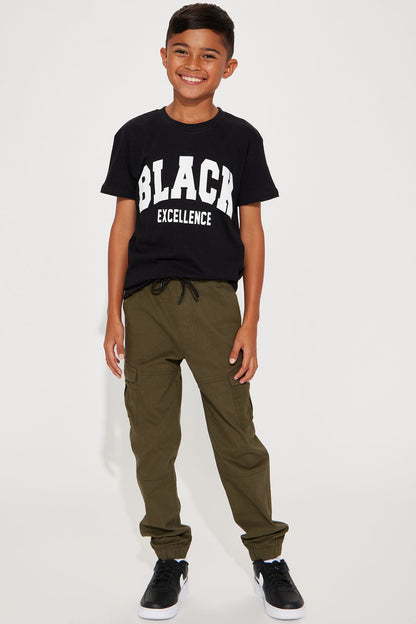 Mini Black Excellence Varsity Short Sleeve Tee - Black