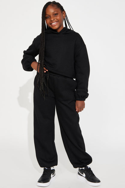 Mini Find Out Fleece Jogger Set - Black