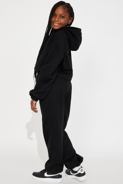 Mini Find Out Fleece Jogger Set - Black