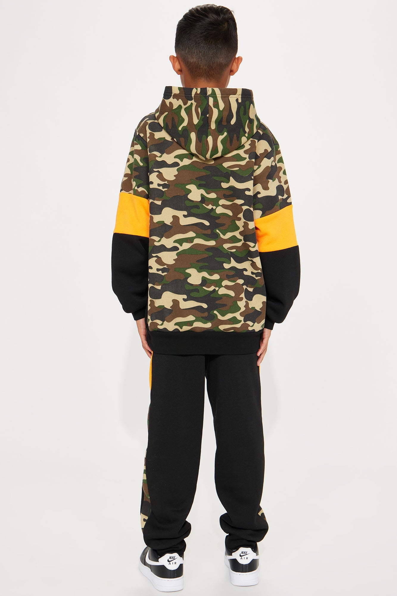 Mini Building My Legacy Fleece Jogger Set - Black/Orange