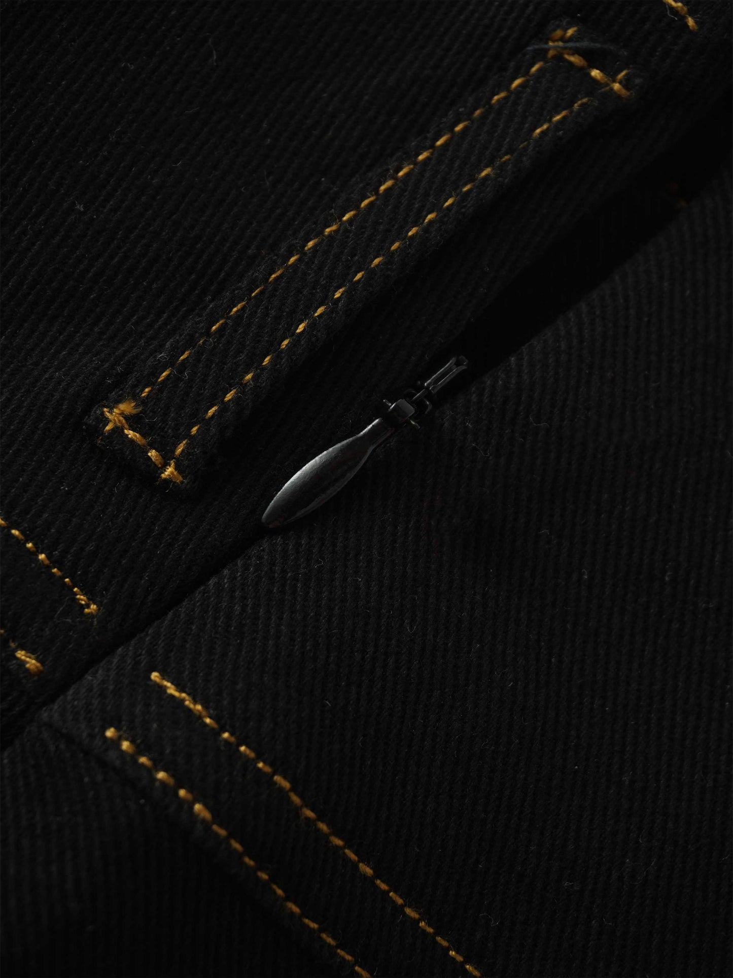 Stitched Tiered Belted Denim Skirt-Black-3