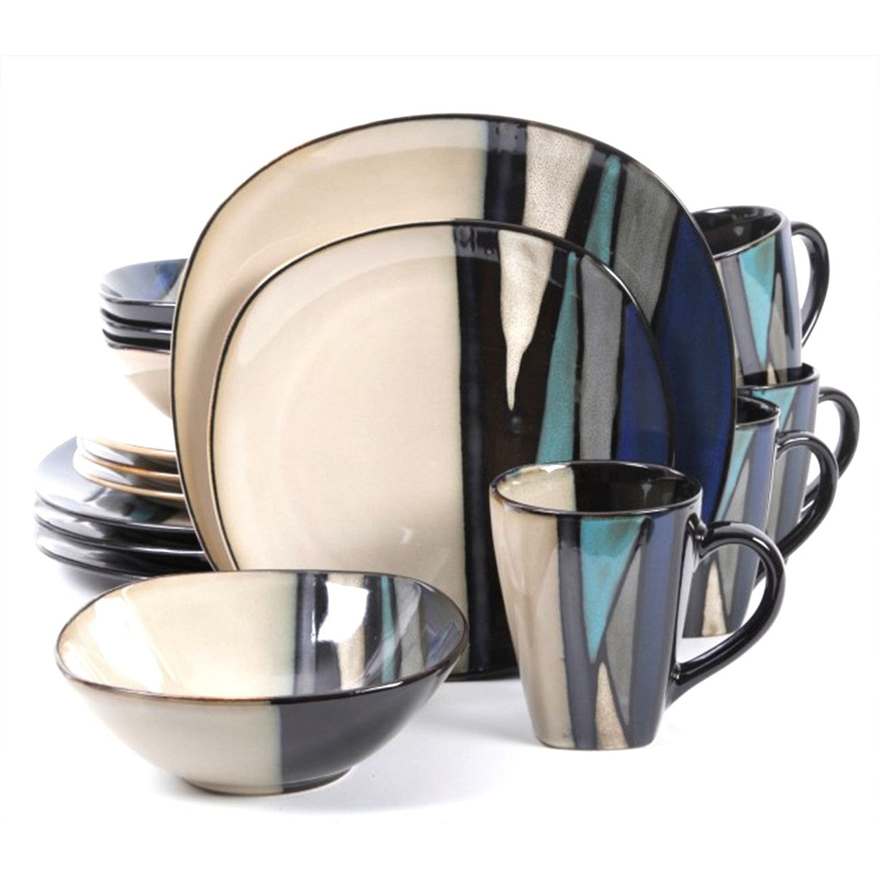 Gibson Elite Althea 16-Piece Dinnerware Set, Teal-0