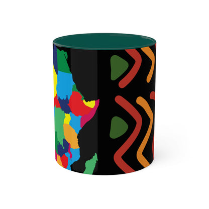 THE AFRICA MAP Colorful Mugs, 11oz by SobG Designs