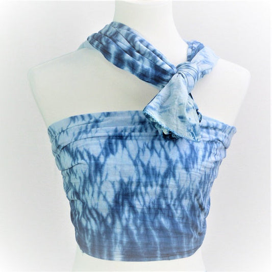 Ripple Indigo Dyed Long Scarf-2