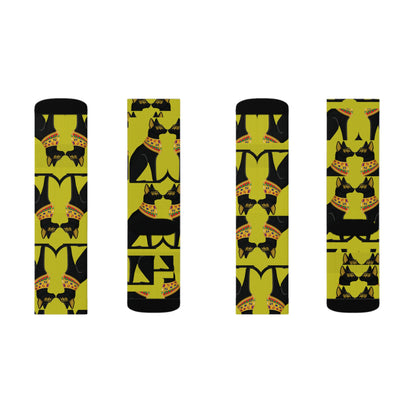 GODDESS BESTET EGYPTIAN PROTECTRESS OF LOWER EGYPT Sublimation Socks by SobG Designs