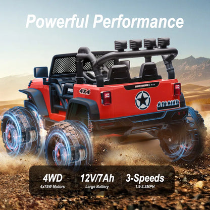 12V Kids Ride on Truck, 2 Seater Powered Ride on Car with Remote Control12V Kids Ride on Truck, 2 Seater Powered Ride on Car with Remote Control