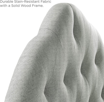 Tufted Linen Upholstered Queen Headboard with High Arch-4