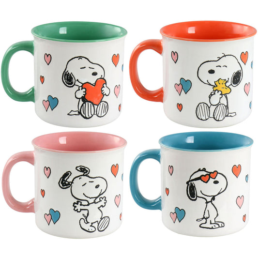 Peanuts Mothers Love 4 Piece 21 Ounce Camper Mug Set in Assorted Designs-0