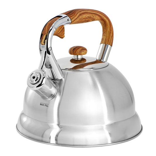 Mr. Coffee Woodmont 2 Quart Stainless Steel Stovetop Whistling Tea Kettle in Silver-0