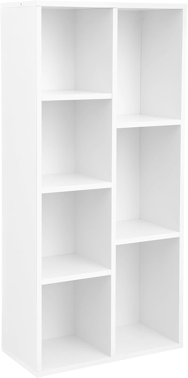 Bookcase, Bookshelf with 7 Compartments, Freestanding Shelves and Cube Organizer, for Display in Living Room, Bedroom, and Home Office, White ULBC27WT-0