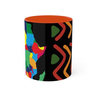THE AFRICA MAP Colorful Mugs, 11oz by SobG Designs