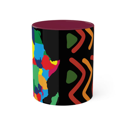 THE AFRICA MAP Colorful Mugs, 11oz by SobG Designs