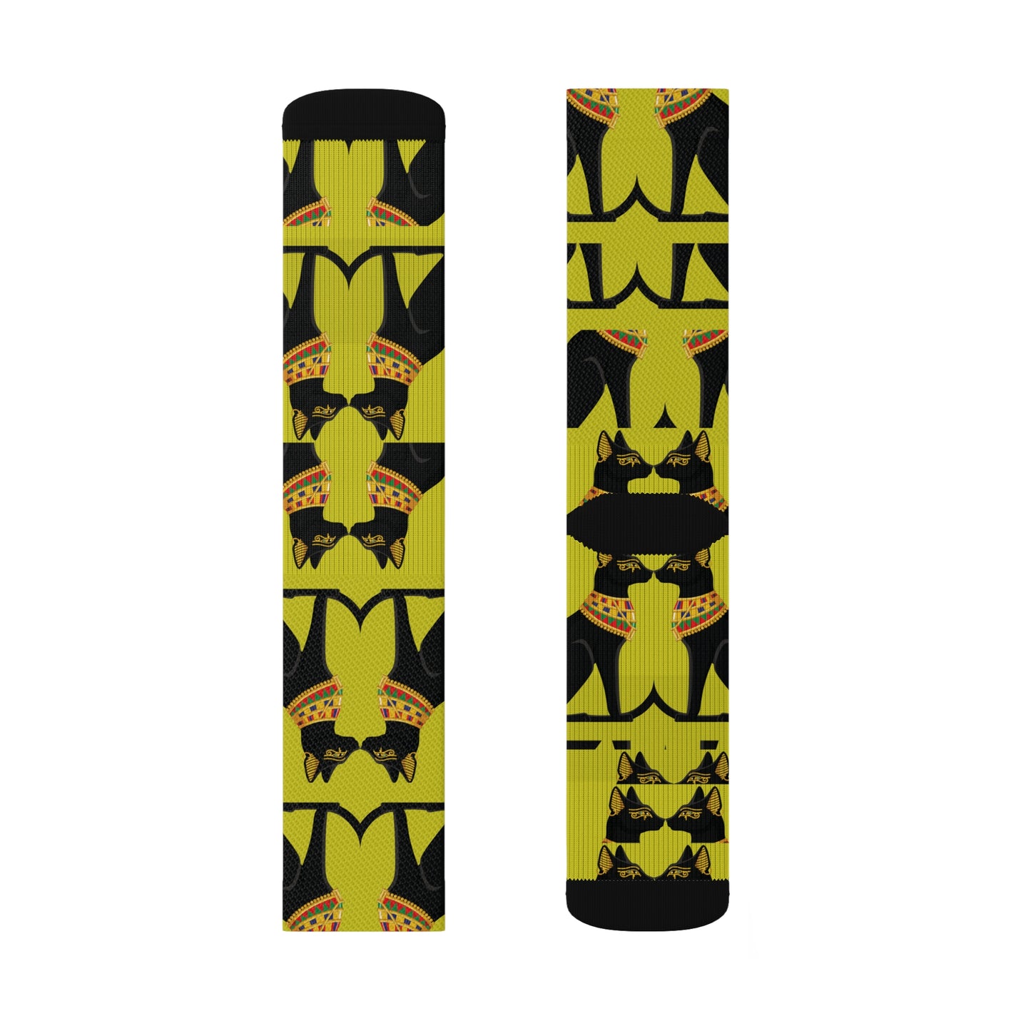 GODDESS BESTET EGYPTIAN PROTECTRESS OF LOWER EGYPT Sublimation Socks by SobG Designs