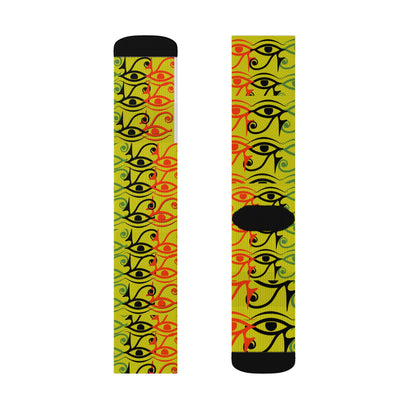 EGYPTIAN EYES HAVE ALL THE INSIGHT Sublimation Socks by SobG Designs