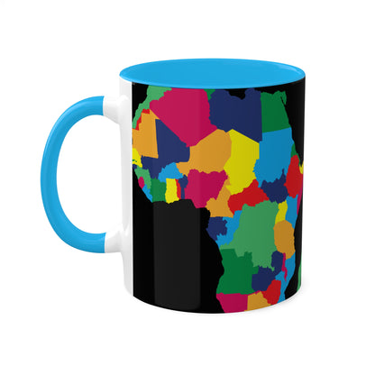 THE AFRICA MAP Colorful Mugs, 11oz by SobG Designs