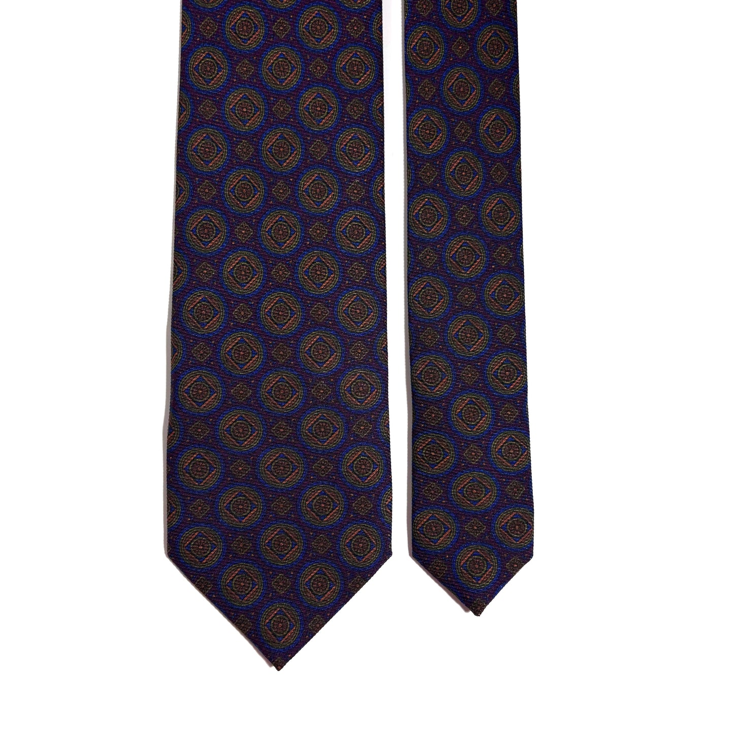 Purple Medallion Italian Madder Silk Tie-2