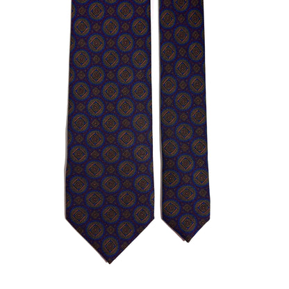 Purple Medallion Italian Madder Silk Tie-2
