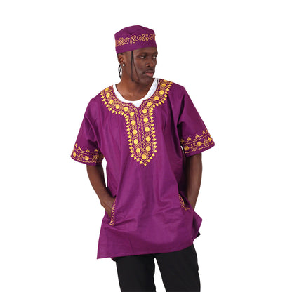 Amare Gold Embroidered Dashiki Top