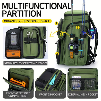 Fishing Backpack with Rod Holder & Tackle Box-1