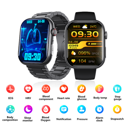 Best ECG Smart Watch of 2025 With Blood Pressure Monitor+Blood Glucose Monitoring-5