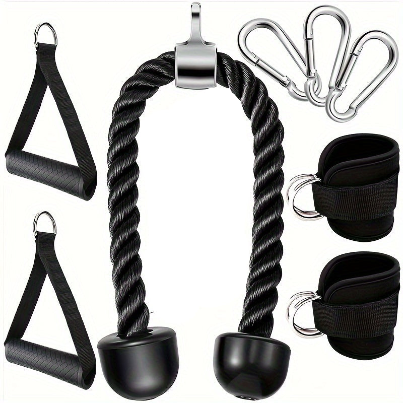 Tricep Rope Set Gym Pulley Accessories (8PCS)-0