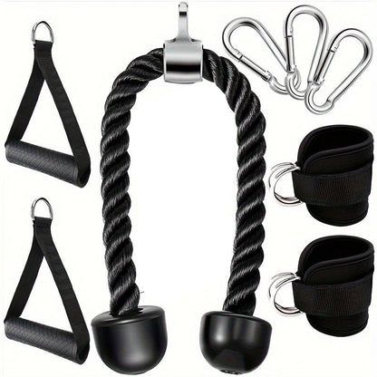 Tricep Rope Set Gym Pulley Accessories (8PCS)-0