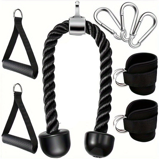 Tricep Rope Set Gym Pulley Accessories (8PCS)-0