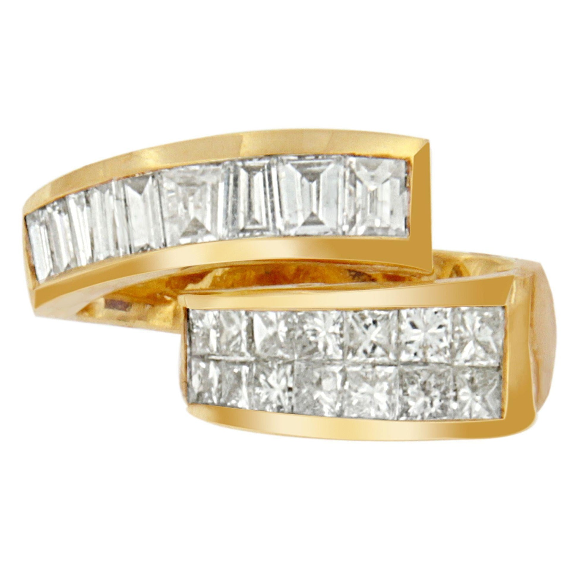 14K Yellow Gold 1 5/8 cttw Princess and Baguette Cut Diamond Fashion Pendant Necklace (G-H, VS2-SI1)-1