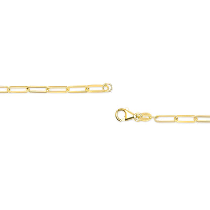Unisex Solid 14K Gold 2.5mm Paperclip Chain Necklace-3