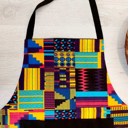 Handmade African Print Apron with Pocket | 100% African Print Fabric-2