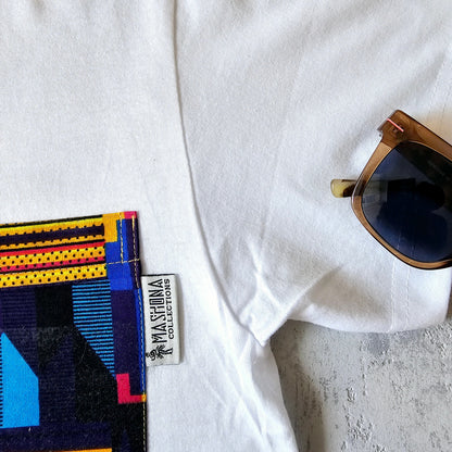 Africa Print Detailed T-Shirt | Ankara Detail and Pocket-2