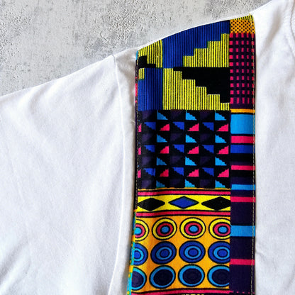 Africa Print Detailed T-Shirt | Ankara Detail and Pocket-1