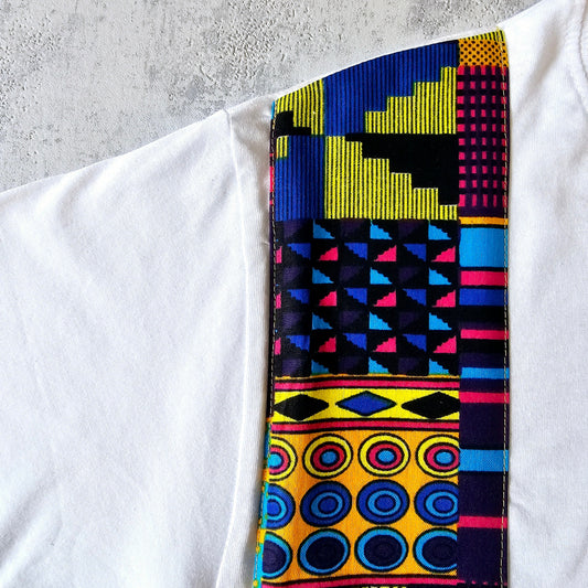 Africa Print Detailed T-Shirt | Ankara Detail and Pocket-1