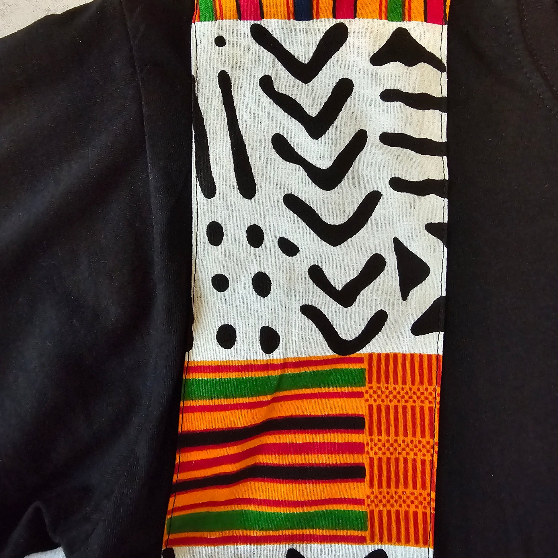 Africa Print Detailed T-Shirt | Bogolan Print Detail and Pocket-1