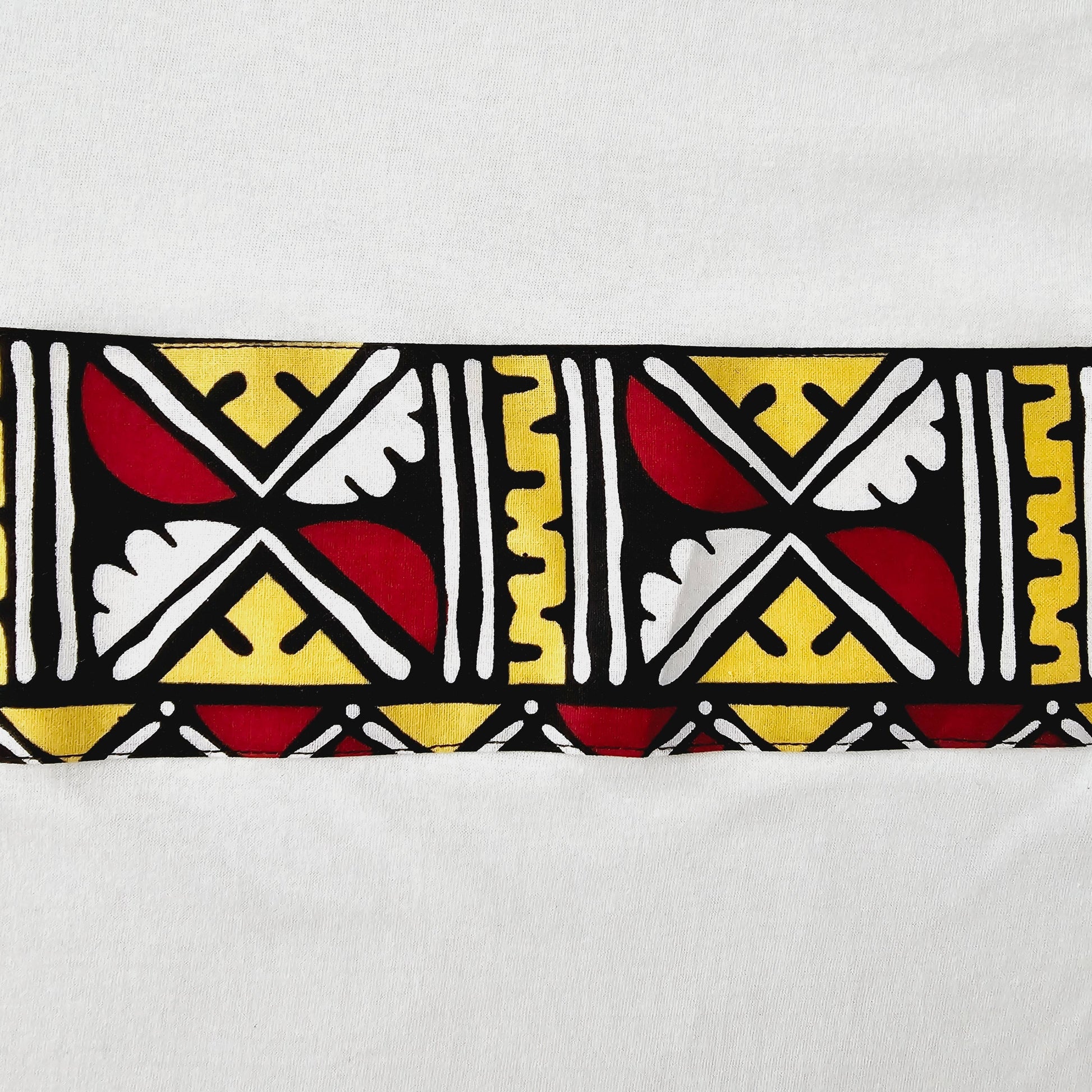 Africa Print Detailed T-Shirt | Ankara Detail and Pocket-1