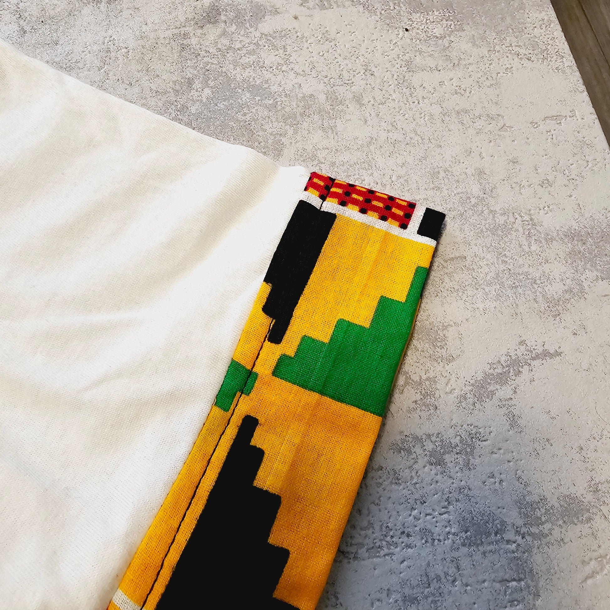 Africa Print Detailed T-Shirt | Ankara Detail and Pocket-1