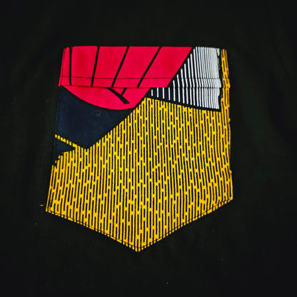 Africa Print Detailed T-Shirt | Bogolan Print Detail and Pocket-1