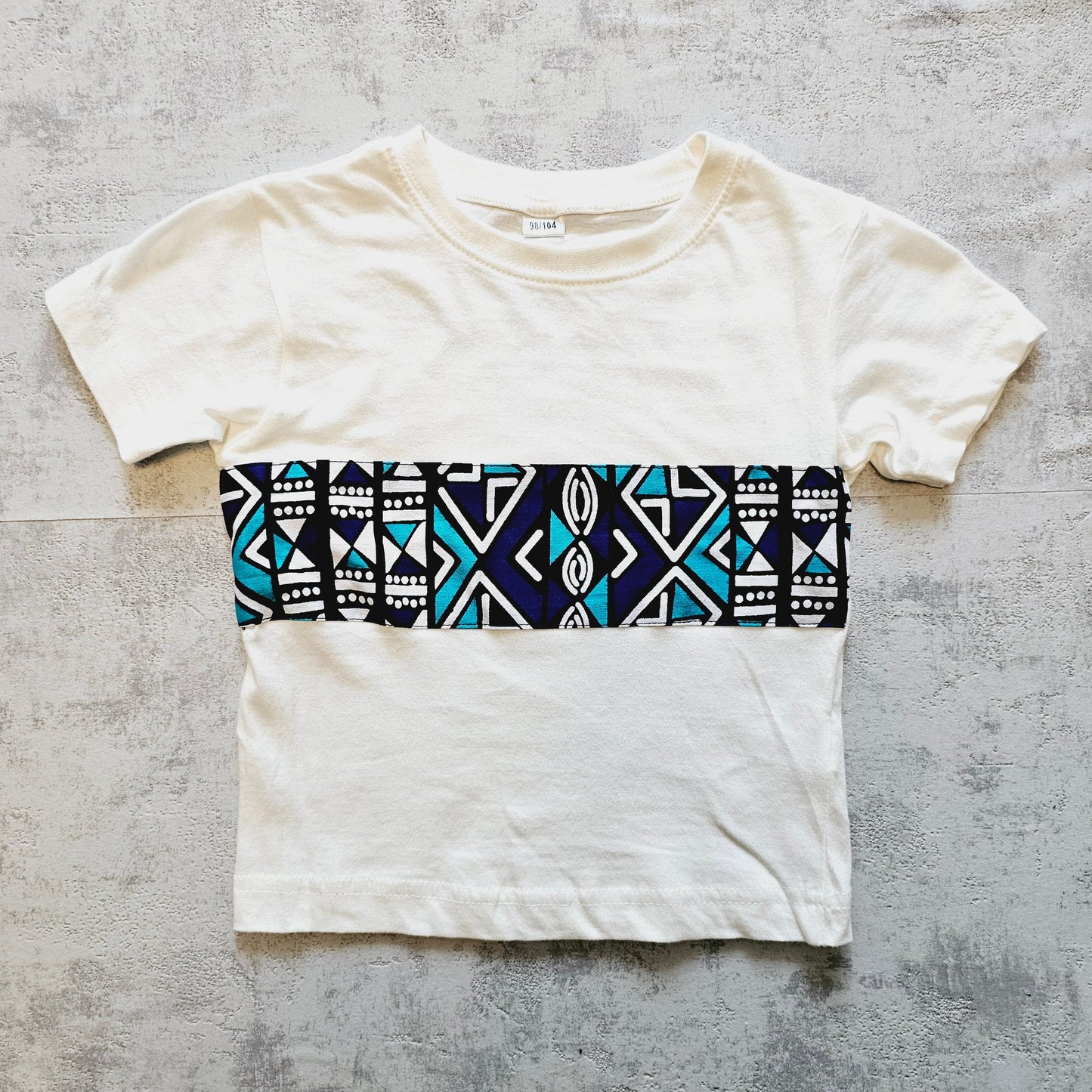 Kids T-shirt with African Ankara Print Detail | 100% cotton-0