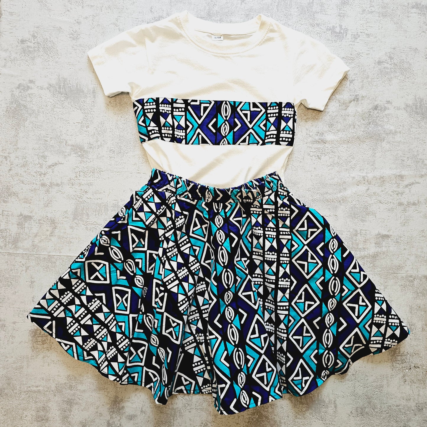 Matching T-shirt and Circle Skirt Set for Kids-0