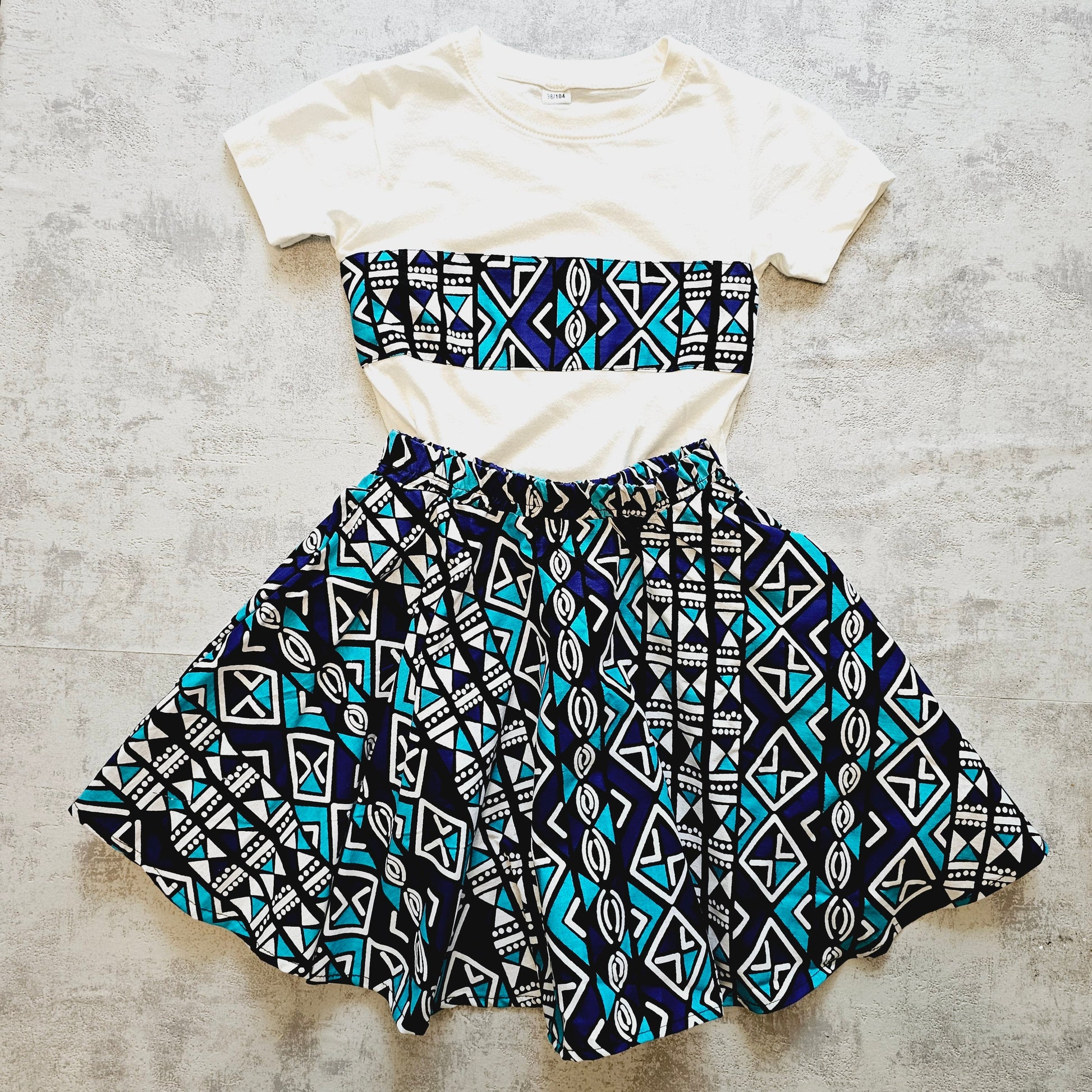 Matching T-shirt and Circle Skirt Set for Kids-0