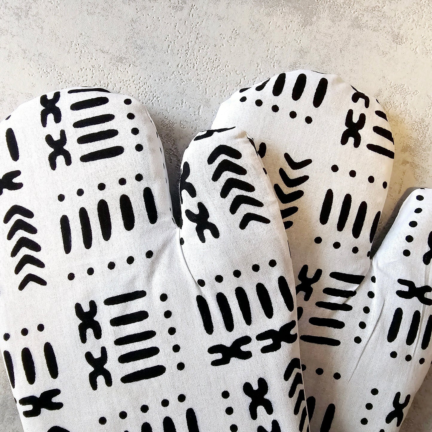 Set of 2 Oven Gloves Handmade "Mudcloth" Bogolan Print Inspired African Print-2