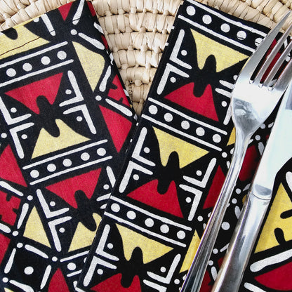 Set of 4 / 8 Napkins | 35x35cm | African Print, Ankara Wax, 100% Cotton-2