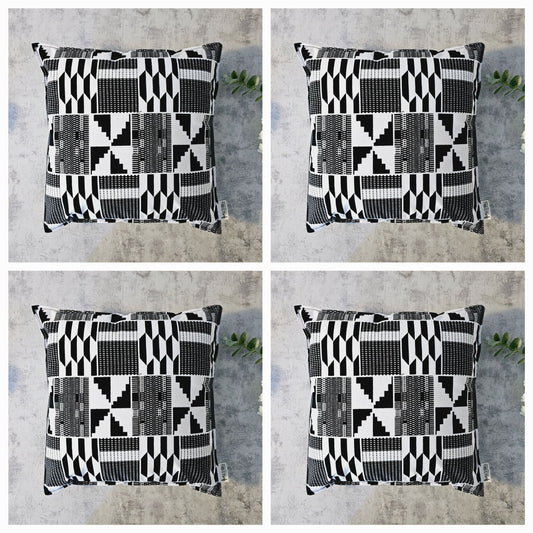 Set of 2 / 4 African Print | 40x40cm | Mudcloth Boho Cushion Cover 100% Cotton Wax Ankara Fabric-0