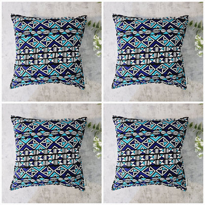 Set of 2 / 4 African Print | 40x40cm | Mudcloth Boho Cushion Cover 100% Cotton Wax Ankara Fabric-0
