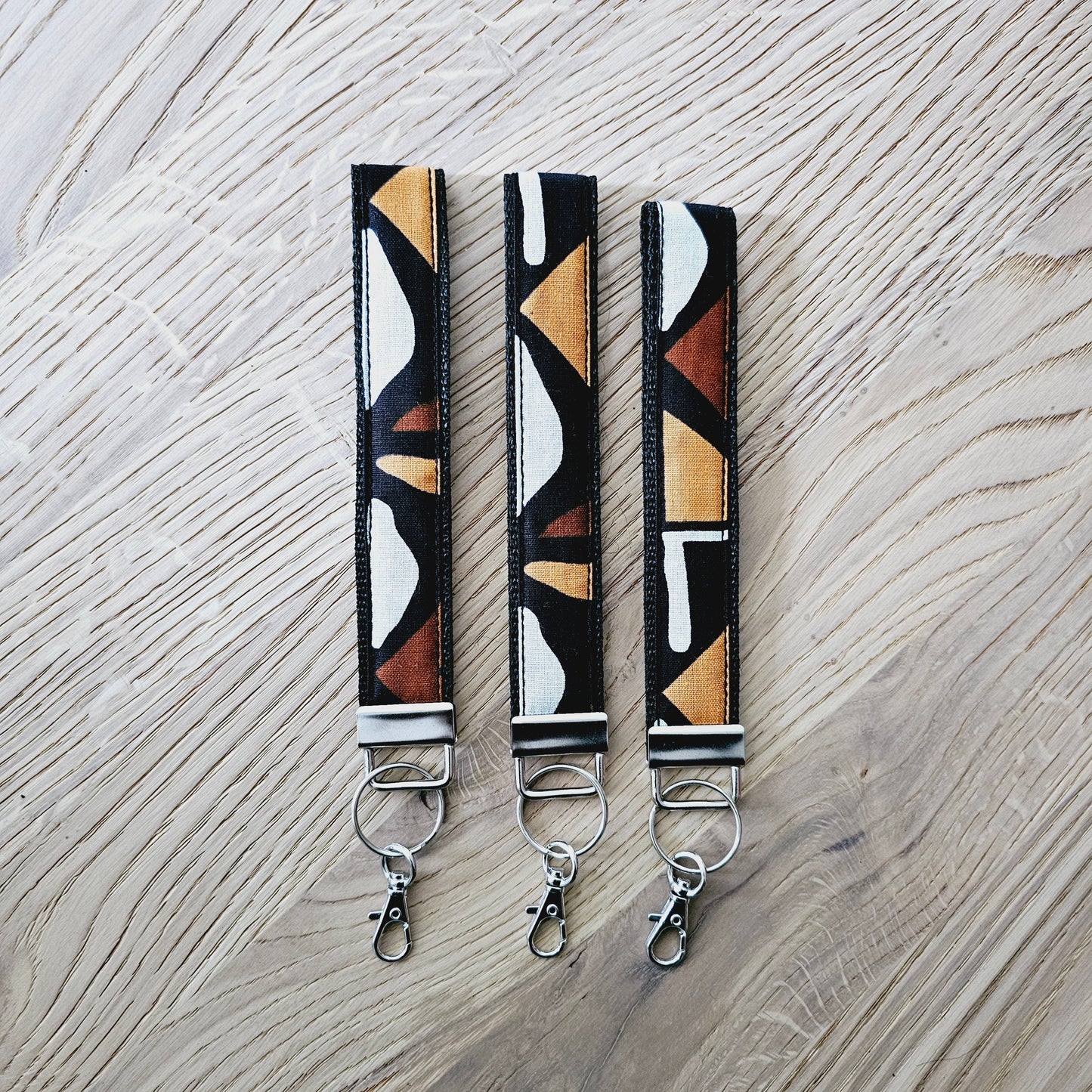 Set of 3 African Print  Key Fobs | Wristlet | Key Holder-0