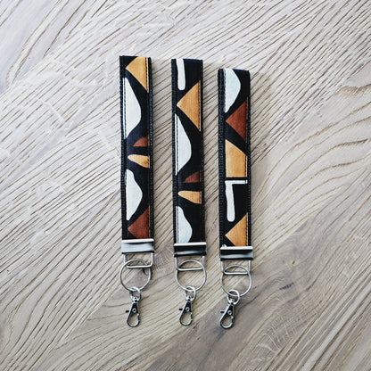 Set of 3 African Print  Key Fobs | Wristlet | Key Holder-0