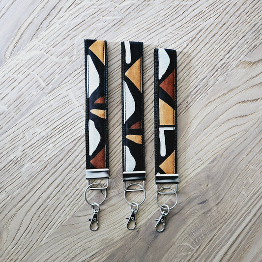 Set of 3 African Print  Key Fobs | Wristlet | Key Holder-0